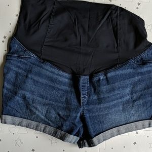 Maternity denim shorts